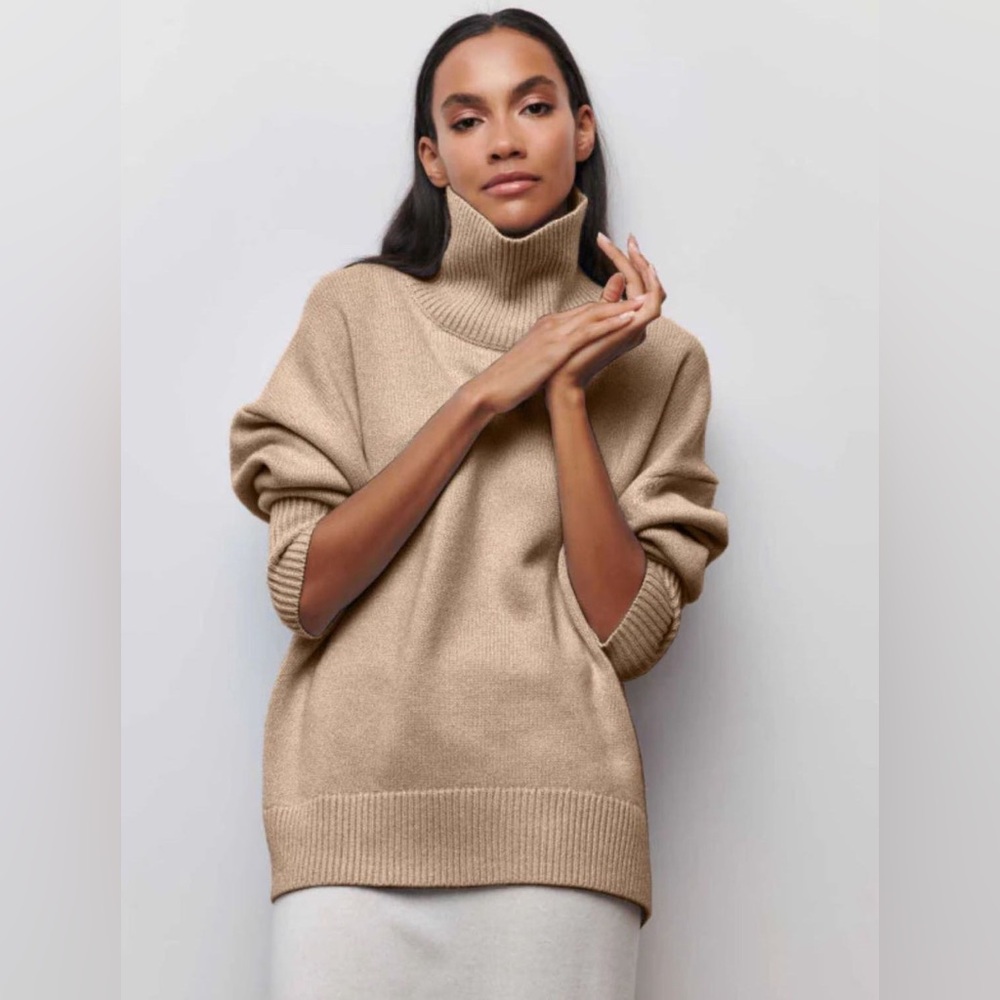 Babaton Tan Turtleneck Sweater